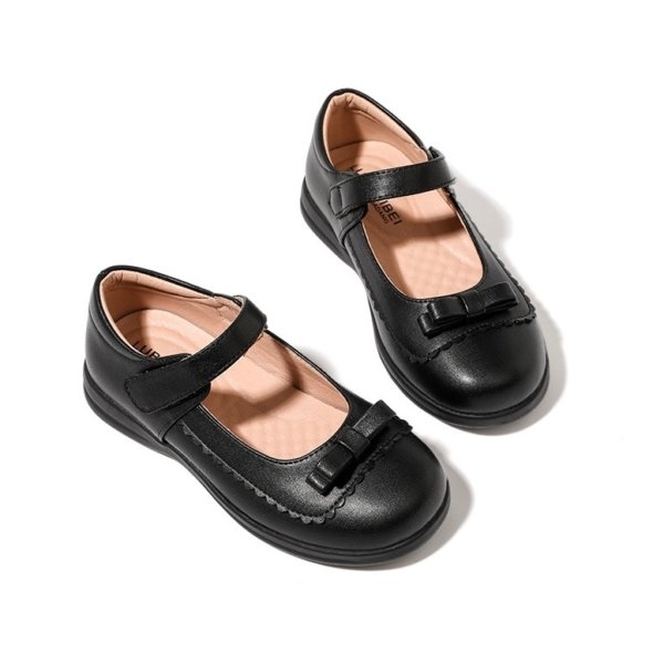 Girls’ Classic Black Bow School Shoes