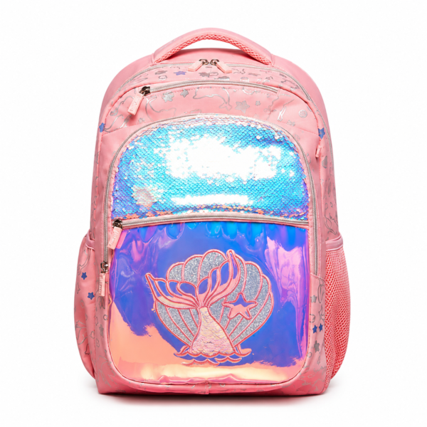 Girls’ Mermaid Sparkle School Backpack – Pink