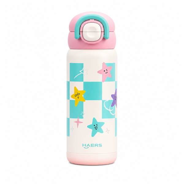 Pink HAERS Kids Insulated Straw Bottle – 600ml