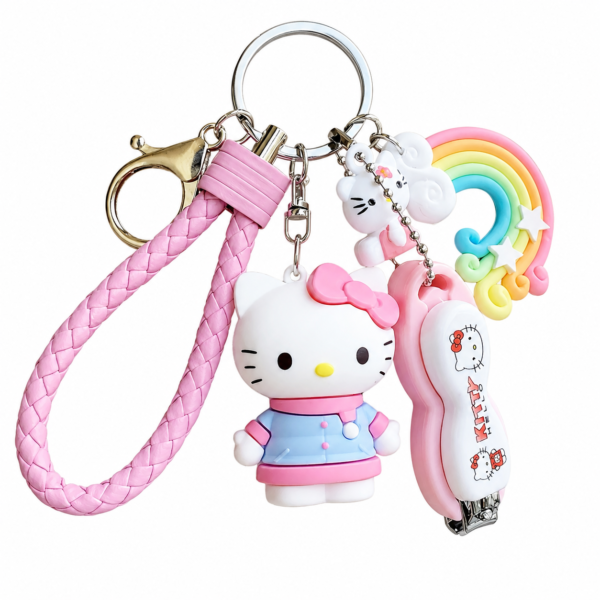 Hello Kitty Multi-Charm Wristlet Keychain with Nail Clipper