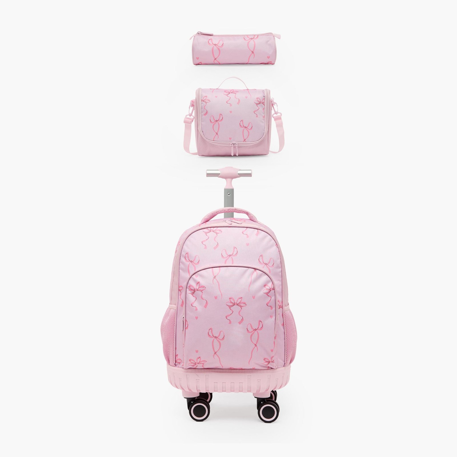 Juniors Bow Print 3-Piece School Trolley Bag Set2