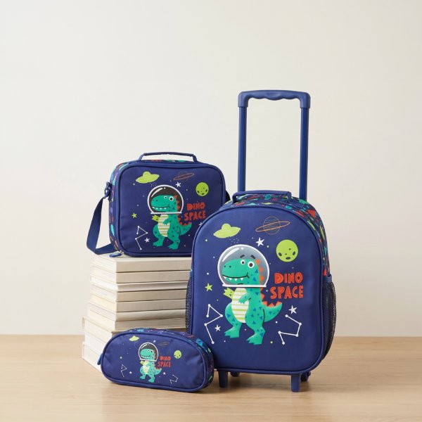 Juniors Dinosaur Print Trolley Bag