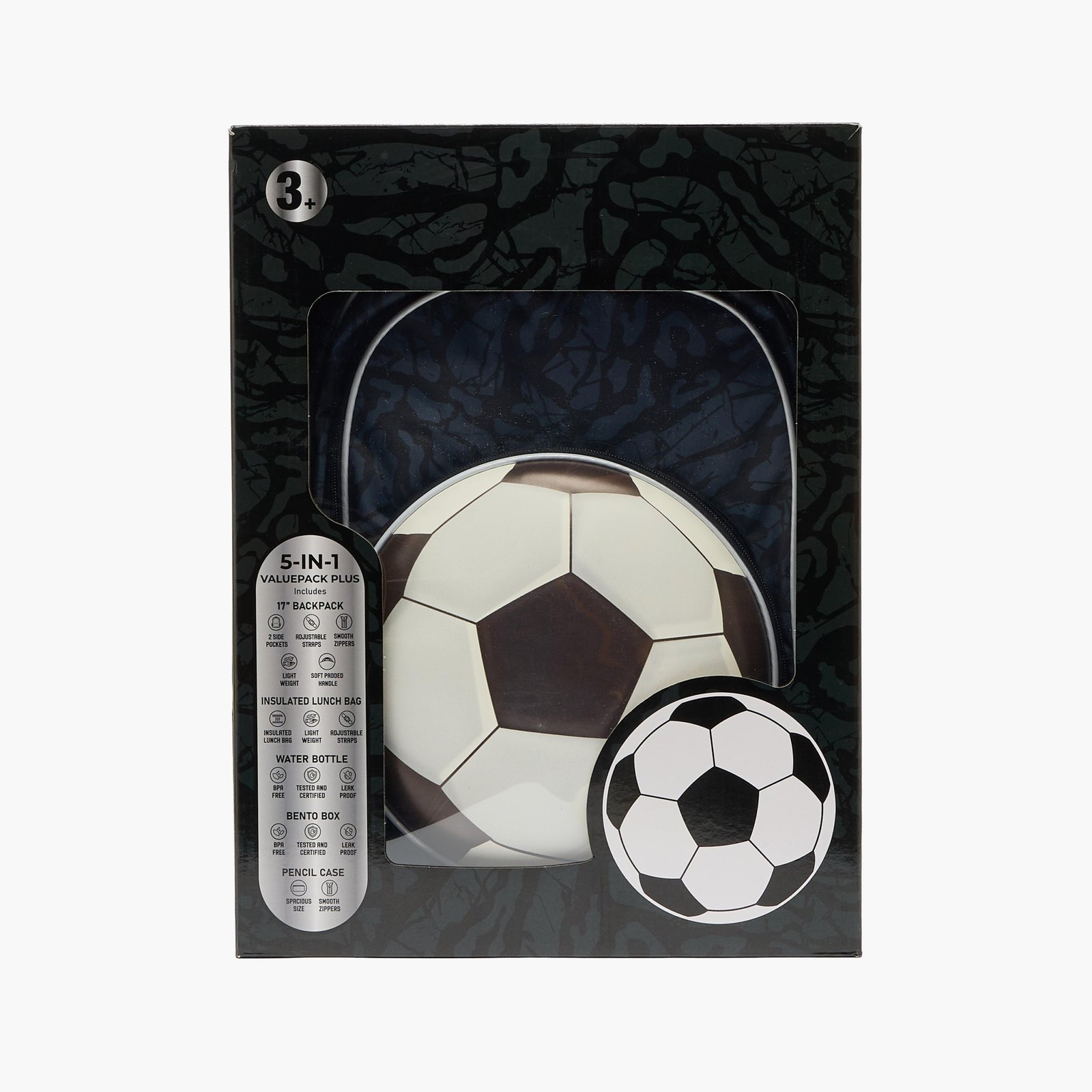 Juniors Football Print 5-Piece School Backpack Set10