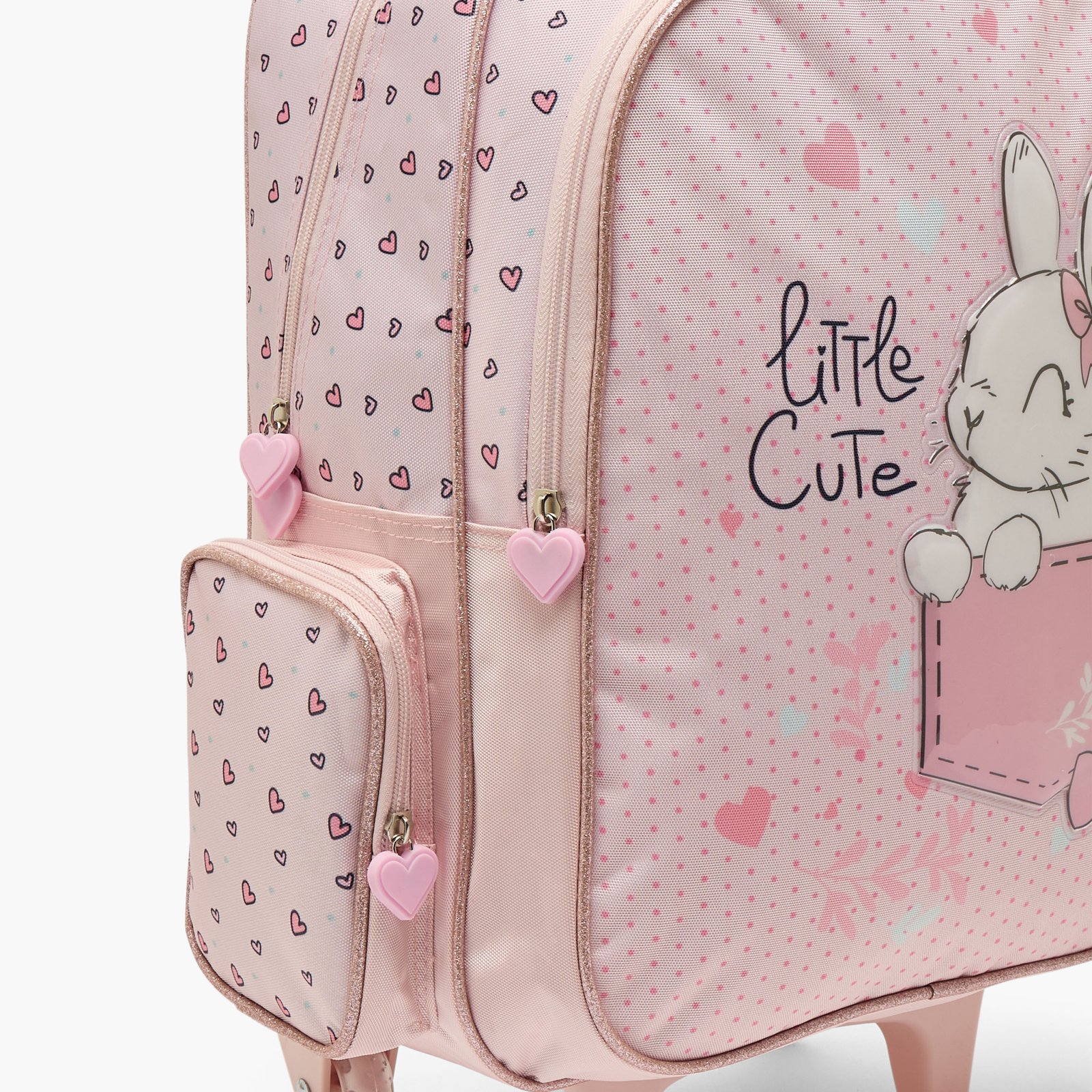 Juniors Rabbit Print 3-Piece School Trolley Bag Set4