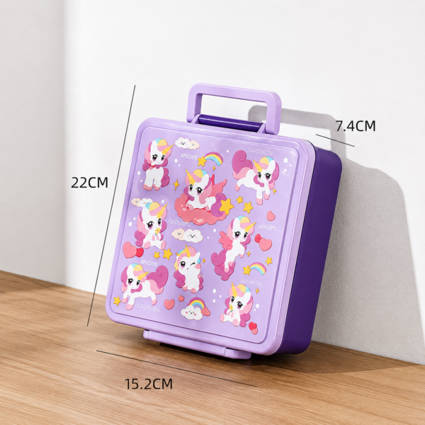 Purple Kids 5-Compartment Lunch Box with Soup Bowl – 1800ml