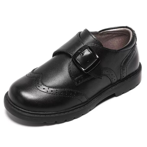 Kids’ Classic Black Buckle School Shoes