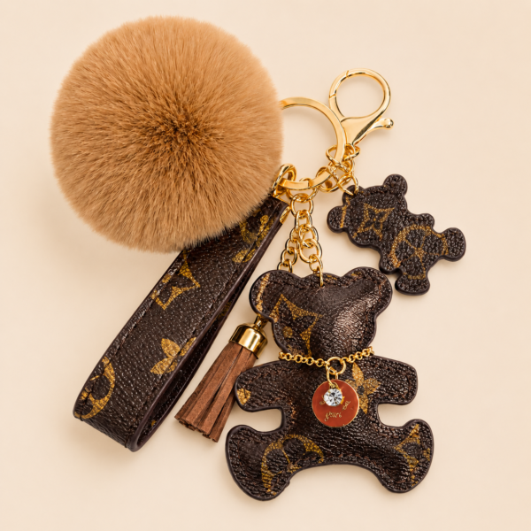 Luxury Bear Pom-Pom Bag Charm & Keychain