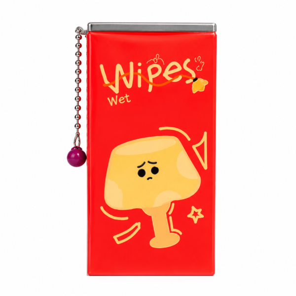 Mini Cartoon Wet Wipes Case with Refillable Wipes -Orange