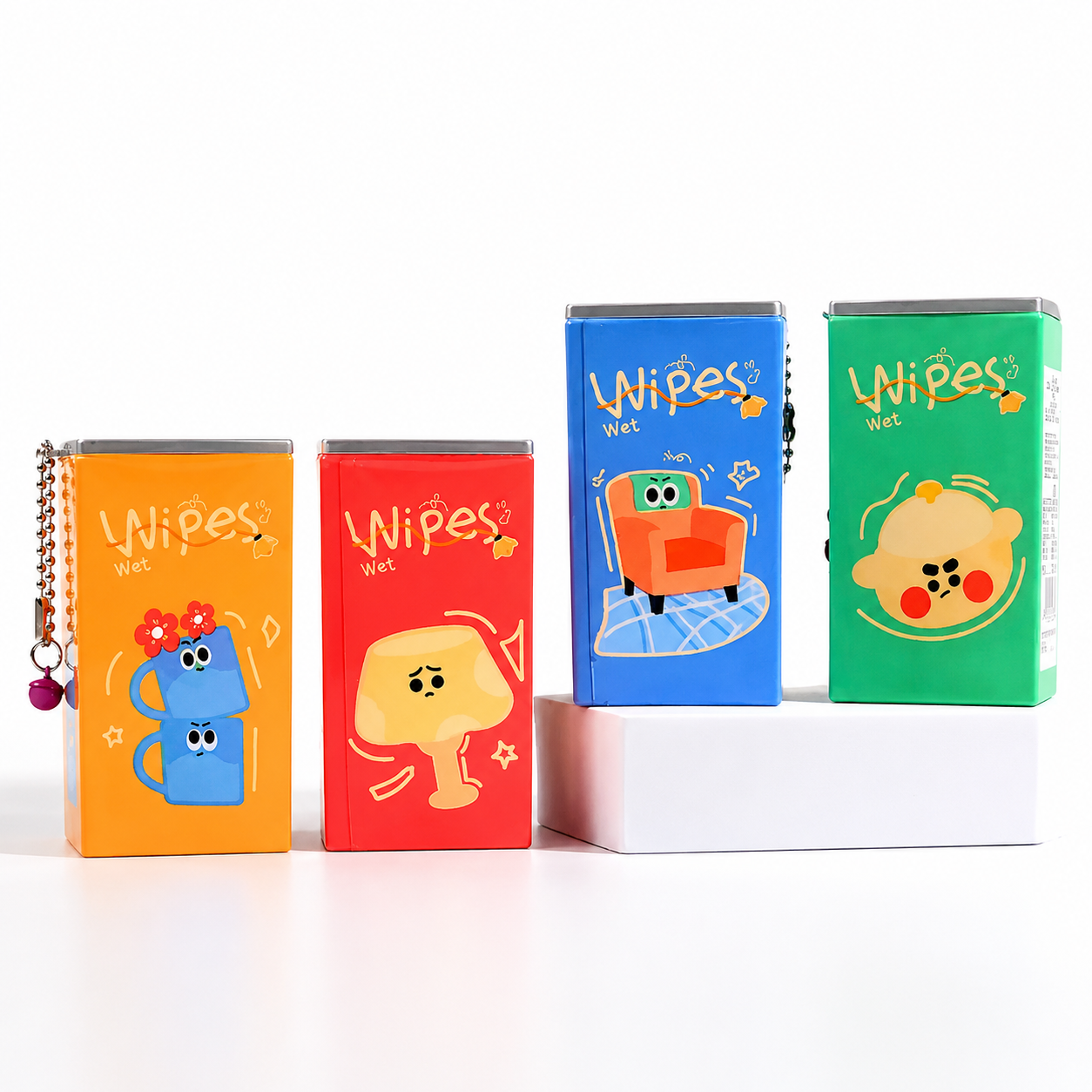 Mini Cartoon Wet Wipes Case with Refillable Wipes3