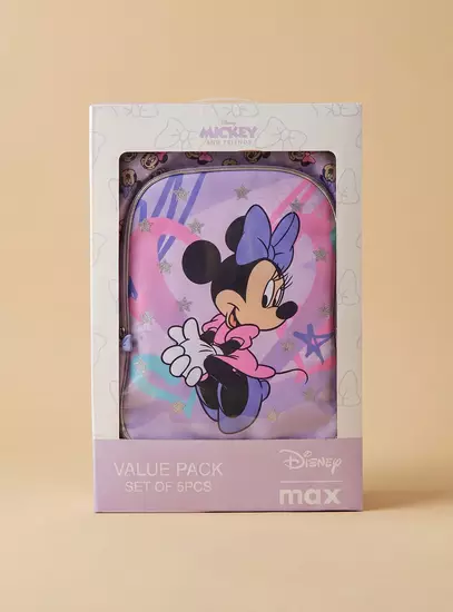 Minnie Mouse Print 5-Piece Trolley Backpack Set10
