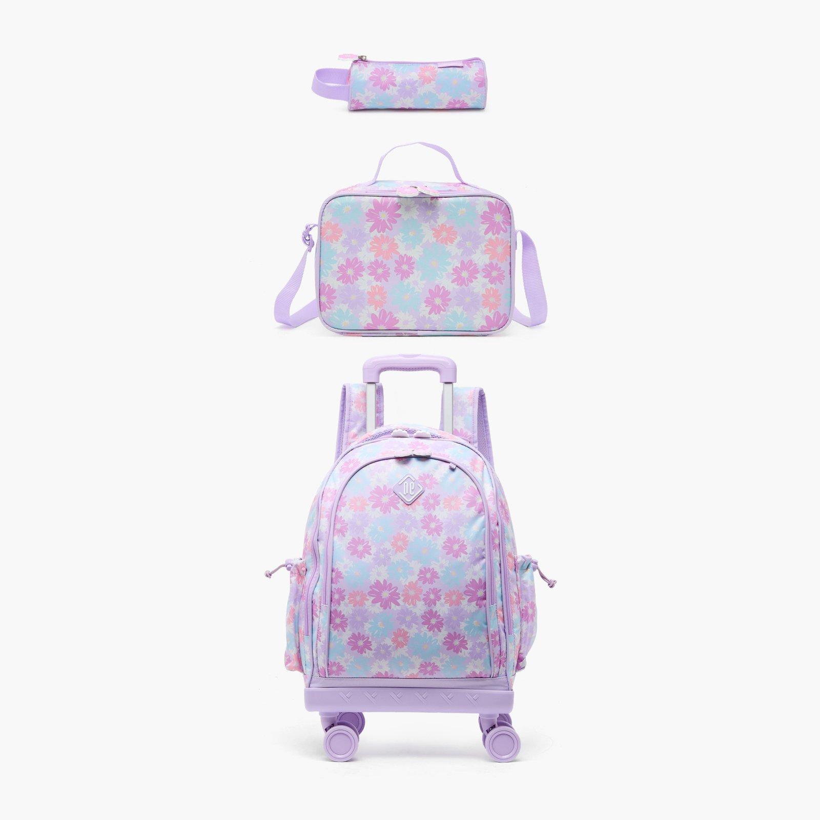 New Expressions Printed 3-Piece Trolley Backpack Set2