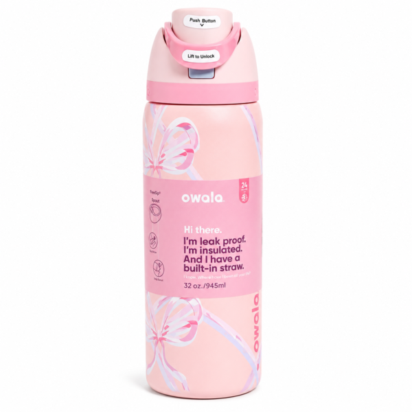 Owala FreeSip Insulated Water Bottle -Pink Bow