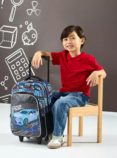Racing Print 5-Piece Trolley Backpack Set2