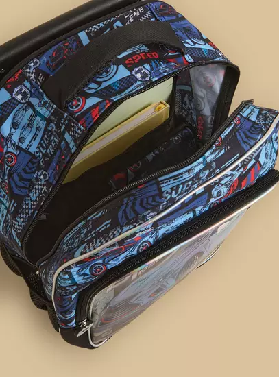 Racing Print 5-Piece Trolley Backpack Set6