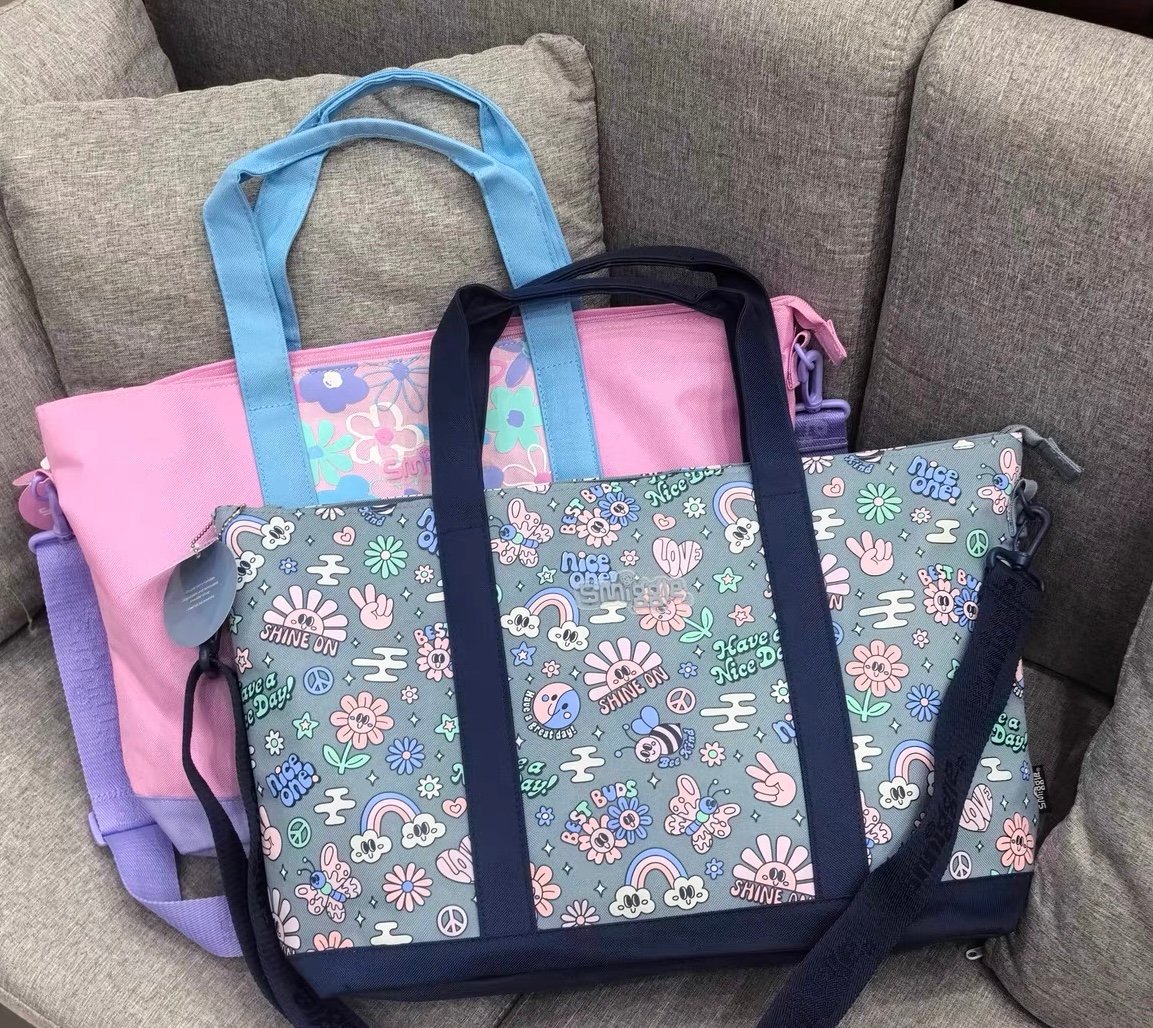 Smiggle Nice One Floral Tote Bag – Grey2