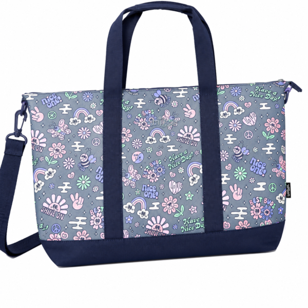 Smiggle Nice One Floral Tote Bag – Grey