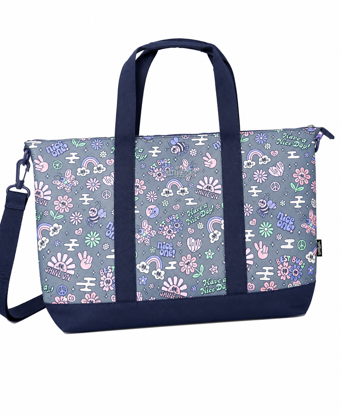 Smiggle Nice One Floral Tote Bag – Grey3
