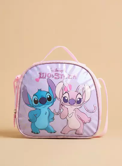 Stitch and Angel Print 5-Piece Trolley Backpack Set7