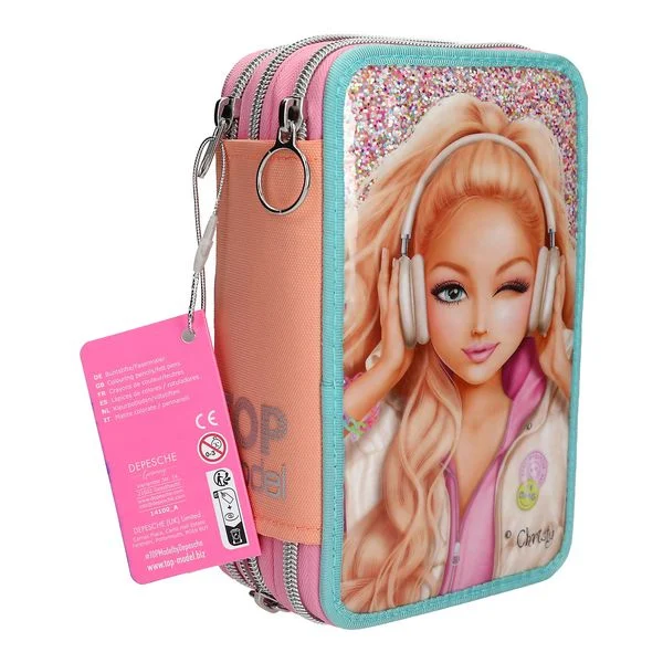 TOPModel Music 3-Compartment Filled Pencil Case3