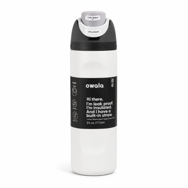 Whyte and black Owala FreeSip Insulated Water Bottle