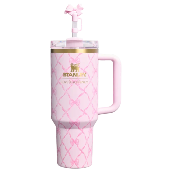 Pink Ribbon Lattice Stanley Tumbler | 40 OZ