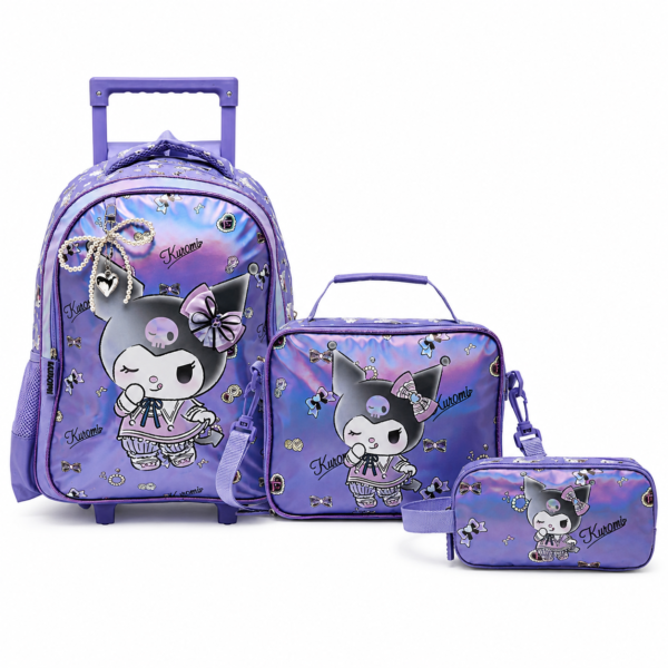 Sanrio Kuromi 3-Piece Trolley School Bag Set